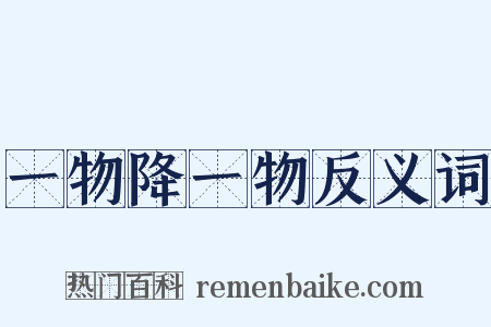 一物降一物反义词是什么意思的图片